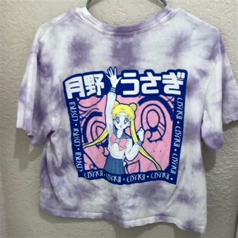 Sailor Moon Tops Large Sailor Moon Oversized Cropped Pastel Tee