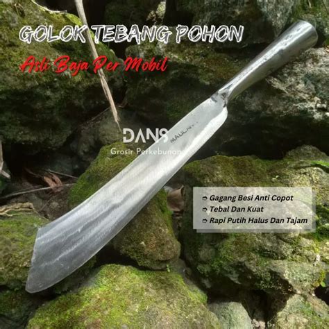 Golok Potong Kayu Baja Per Asli Putih Jaminan Tajam Bendo Golok