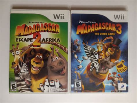 Nintendo Wii Madagascar Game Lot Of 2 2 And 3 Escape To Africa Both