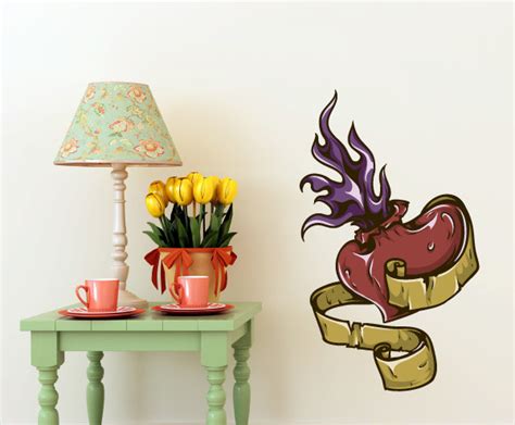 Heart Vinyl Wall Decal Heartuscolor018 6 In Contemporary Wall