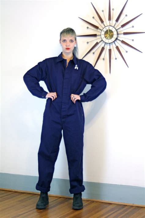 Vintage Mechanics Jumpsuit Navy Blue Long By Posiesforluluvintage