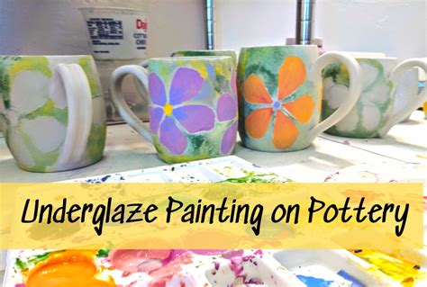 Underglaze painting on Pottery - Yellow Cottage Studios