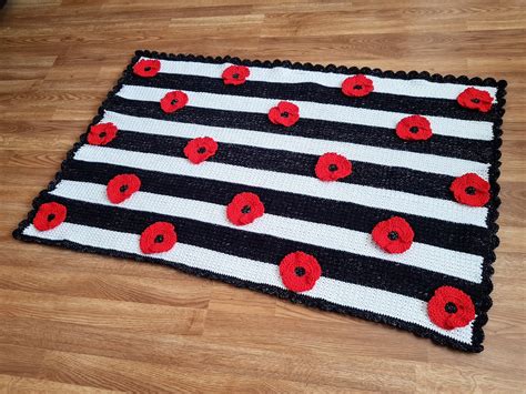 Poppy Flower Baby Blanket Afghan Crochet Pattern Pram | Etsy