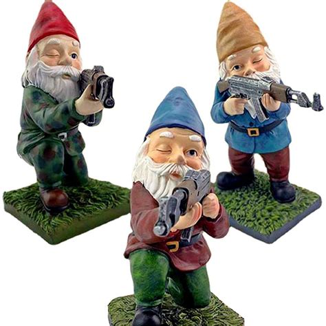 Funny Army Garden Gnome Statue Sculptureresin Desktop Etsy