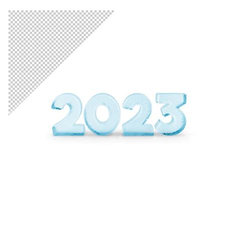 Premium Psd Transparent Ice Number 2023 Png