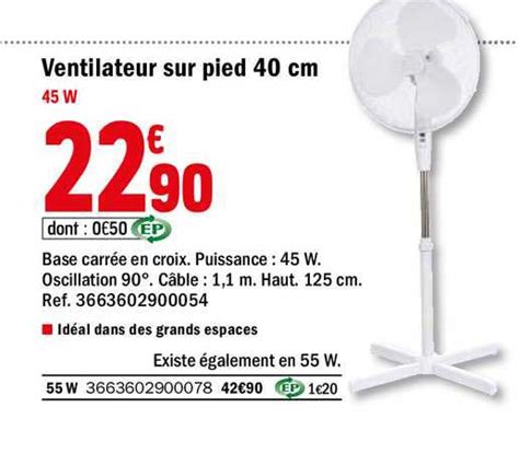 Promo Ventilateur Sur Pied Cm Chez Brico D P T Icatalogue Fr