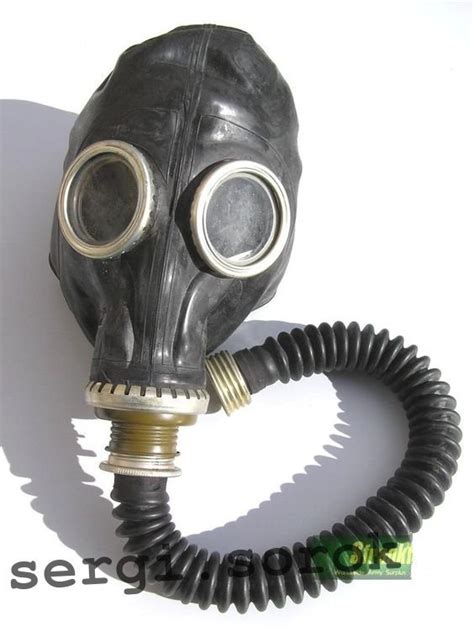 Nbc Ussr Face Rubber Gas Mask Respirator Shmp Gp 5 Russian Black Soviet Army With Hose Tube