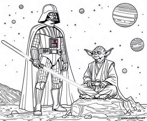 Coloriage De Dark Vador Et Yoda T L Charger Ou Imprimer Gratuitement