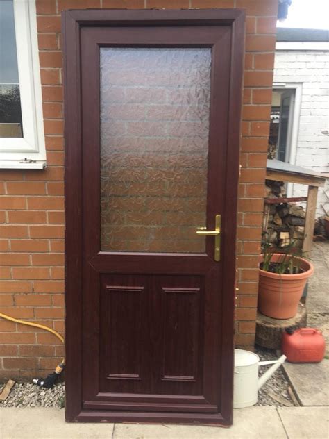 Rosewood Brown On White Upvc Back Door In Euxton Lancashire Gumtree