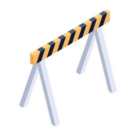 Traffic Barrier In Isometric Icon Editable Vector 6249240 Vector Art