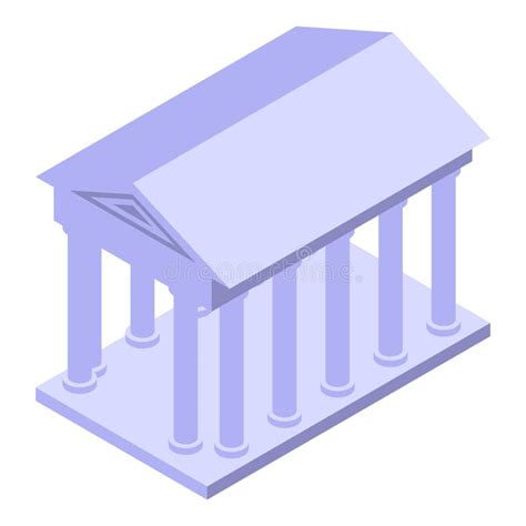 Isometric Illustration Of A Classic Greek Temple Stock Vector