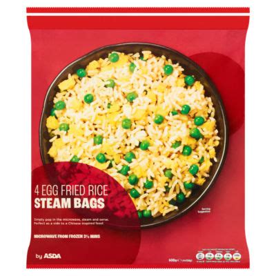 Asda Egg Fried Rice Steam Bags X G G Hellosupermarket