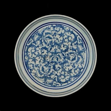 Chinese Antique Blue White Porcelain Plate Ming Dynasty Wanli Marked