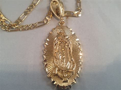 Virgen De Guadalupe Cadena Oro K Rosario Sinaloense Our Lady Of