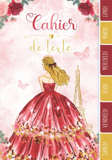 Buy Cahier De Texte Princesse Fille Girly Toiles Magiques Couronne