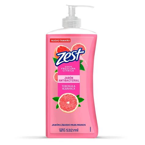 Jabón líquido para manos Zest antibacterial toronja y albahaca 532 ml