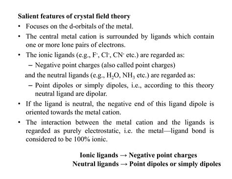 Crystal Field Theory Cft Ppt