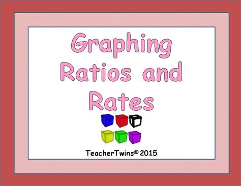 Graphing Ratios And Rates Teacher Twins 2015 Warm