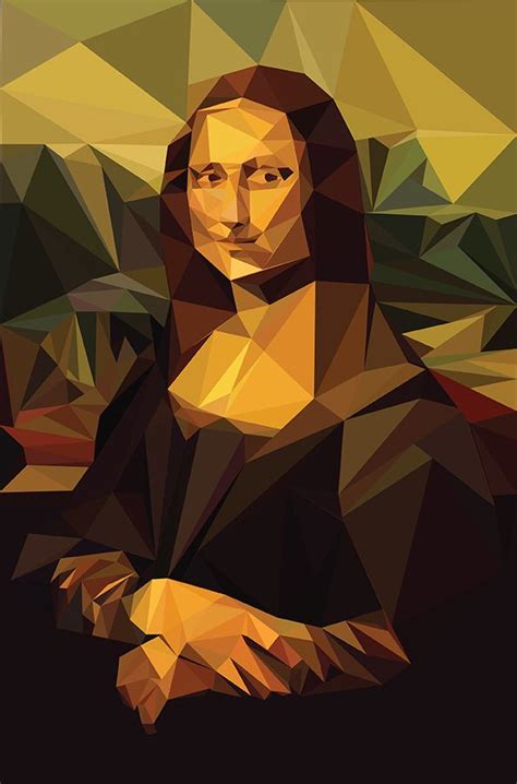 Low Poly Mona Lisa On Behance Polygon Art Low Poly Art Cubism Art