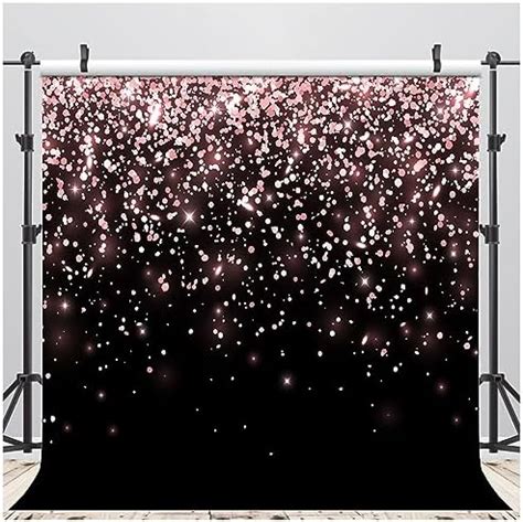 AIIKES 8x8FT Rose Gold And Black Bokeh Photography Backdrop Rose Gold