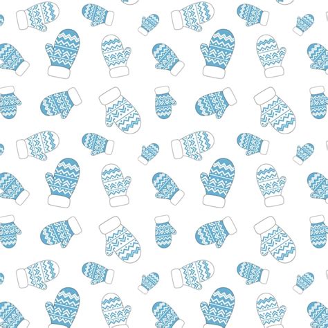 Premium Vector Winter Mittens Background In Bright Christmas Colors