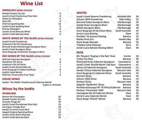 Menu at The Lonsdale Hotel pub & bar, Lonsdale