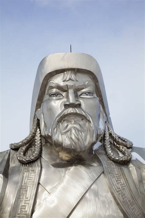 Close Up Da Escultura Da Face De Genghis Khan Imagem De Stock Editorial