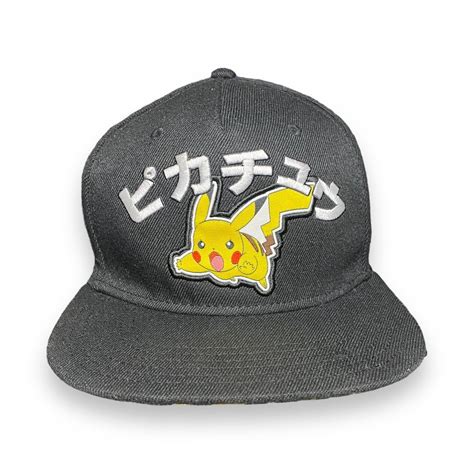 Pok Mon Pikachu Black Snapback Hat Cap Adjustable Nin Gem