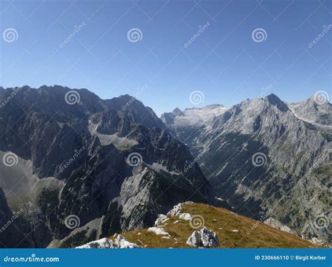 Bergwanderung Zum Partenkirchner Dreitorspitz Berg Bayern Deutschland