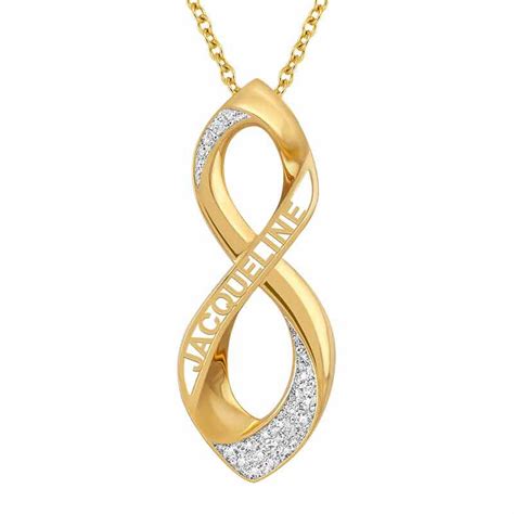 Personalized Diamond Infinity Pendant