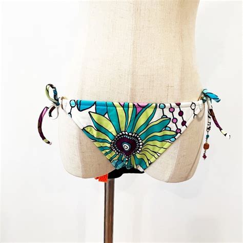 Radio Fiji Swim Radio Fiji String Bikini Bottom Blue Green Floral