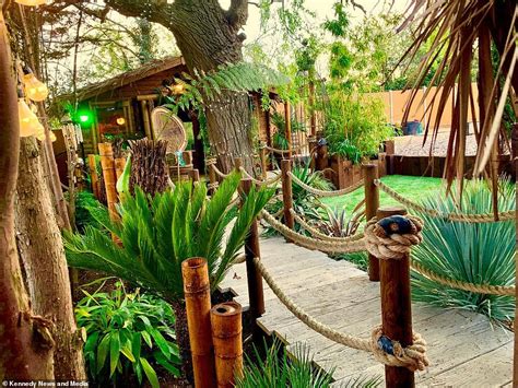 Husband Transforms His Garden Into A Tropical Tiki Paradise Daily