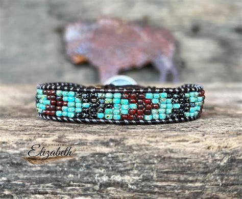 Beaded Wrap Bracelet Boho Seed Bead Leather Wrap Bracelet Etsy