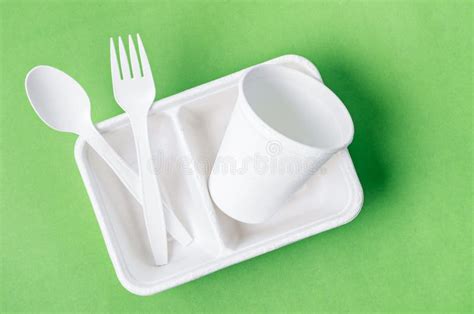 Biodegradable Food Box With Stop Global Warming Tag Stock Image Image