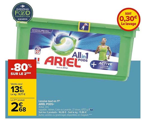 Promo Lessive Tout En Ariel Pods Sur Le Me Chez Carrefour