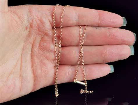 Antique 9kt Rose Gold Trace Link Chain Necklace Edwardian At 1stdibs