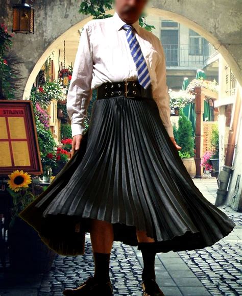 Modern Mens Fashion With Long Pleated Skirt Men Wearing Skirts Man