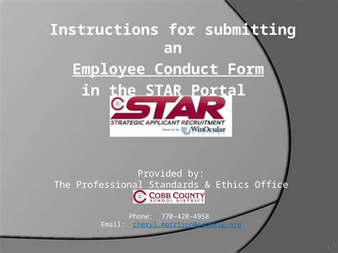 PPTX Instructions For Submitting An Employee Conduct Form In The STAR