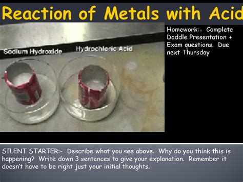 Aqa Gcse Trilogy Chemistry Reaction Of Metals With Acids Teaching Resources