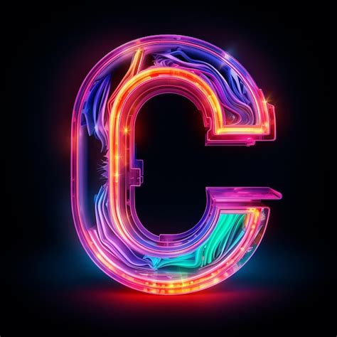 Premium Photo Letter A Neon Art