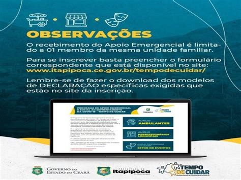 Prefeitura De Itapipoca Abre Inscri Es Para O Programa De Apoio