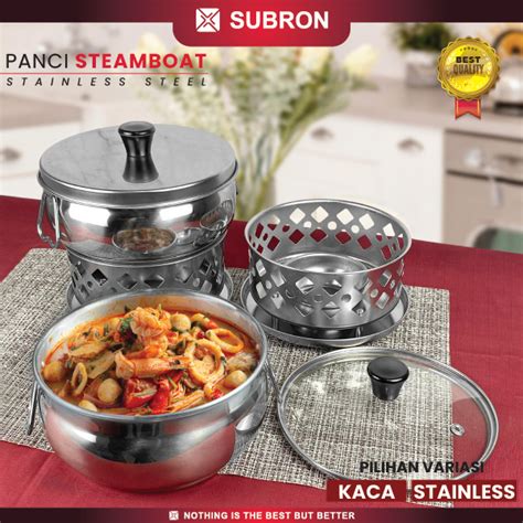 Seradia Steamboat Pot Hot Pot Shabu Sukiyaki Soup Single CM Practical Stainless Glass Lid