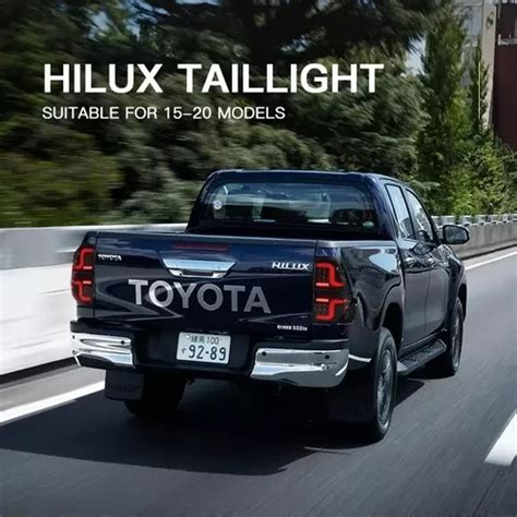 Calaveras Led Toyota Hilux 2016 Al 2022 Negro Tubo Led Envío gratis