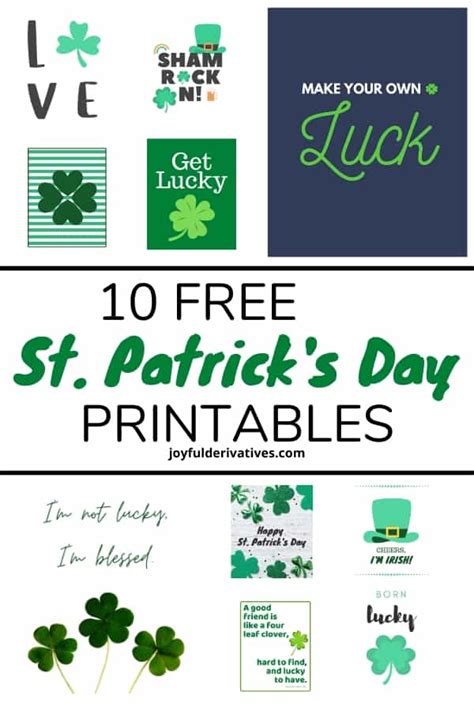 10 Free St Patricks Day Printables For Your Home Joyful Derivatives