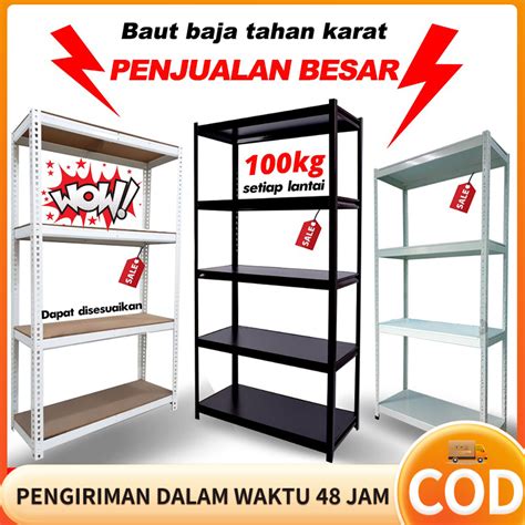 Jual Rak Besi Siku 5 Susun Rak Tanpa Baut Serbaguna Boltless Rack