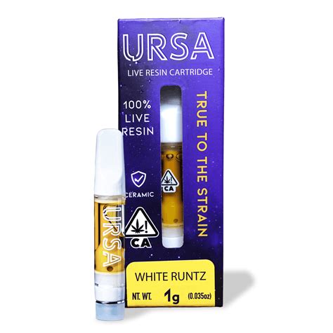 White Runtz 1g Live Resin Cartridge Ursa Extracts
