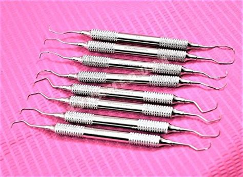 alemán 8Pcs periodontal Hollow Gracey Curette Set Medical Instrumentos