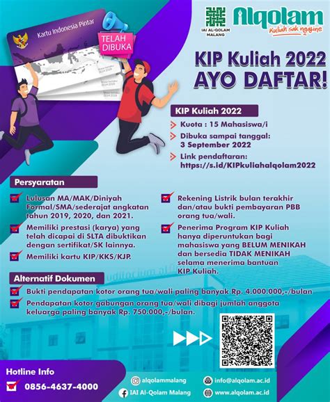 Beasiswa Kip Kuliah 2022 Universitas Al Qolam Malang