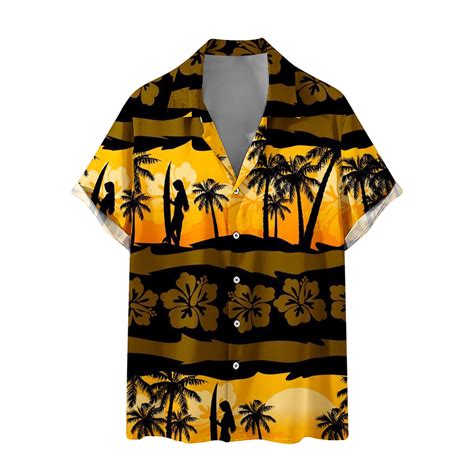 Gmwm Mens Fashion Heat Dissipating Hawaiian Beach Shirts Mens Casual