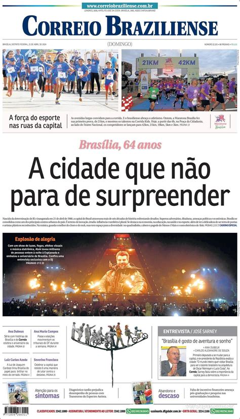 Capa Correio Braziliense Edi O Domingo De Abril De